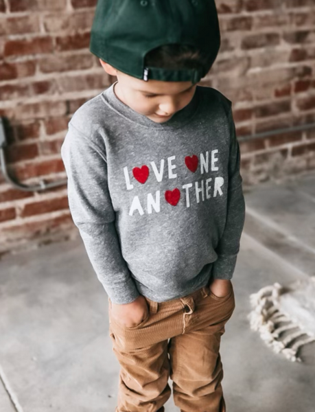 Kids Love One Another Pullover - Grey